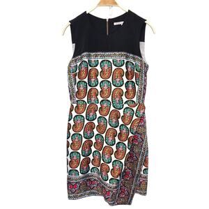 Rachel by Rachel Roy Multicolor Black White Red Blue Floral Paisley Shift Dress